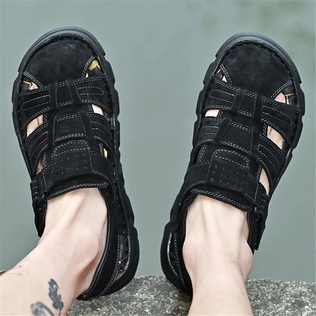 Fashion Men's Casual Sandals Stretch Lightweight Beach Men's Sandals Men's Shoes Flat Shoes(E,48 Code)