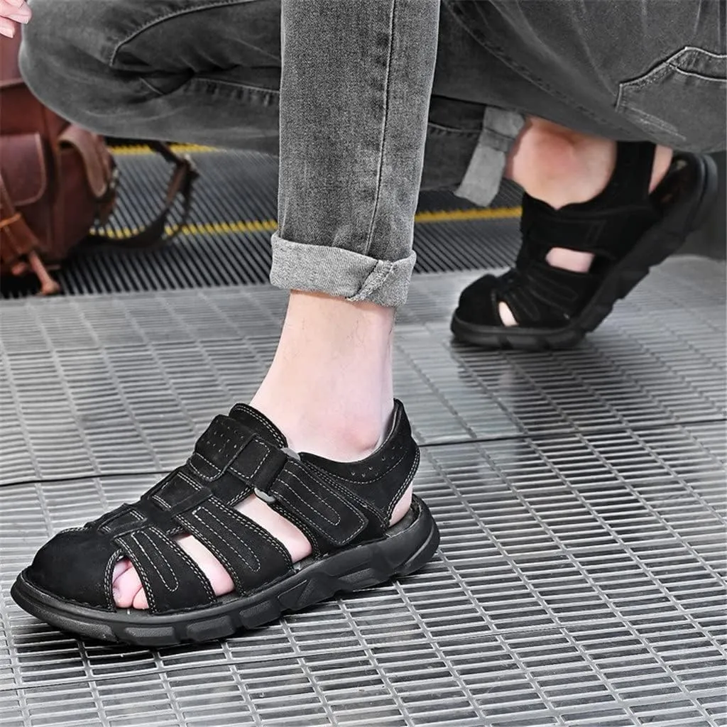 Fashion Men's Casual Sandals Stretch Lightweight Beach Men's Sandals Men's Shoes Flat Shoes(E,48 Code)