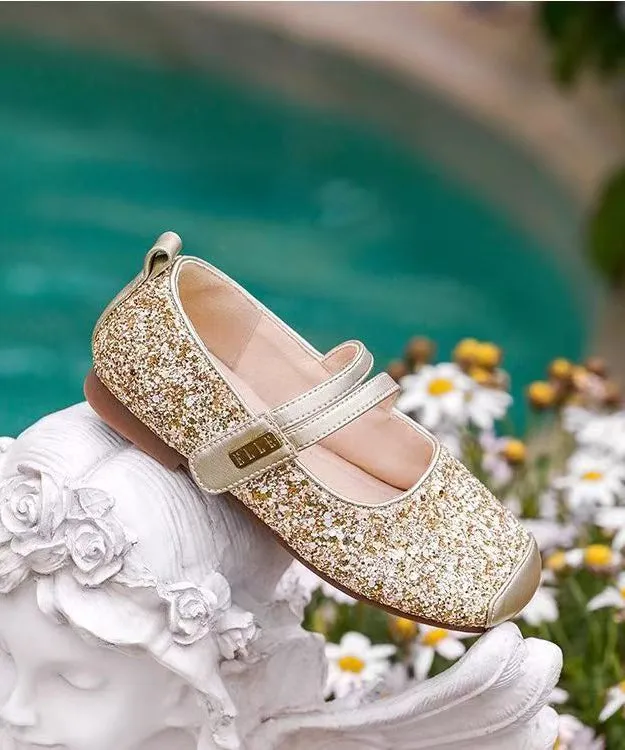 Faux Shoes Flat Strap Kids Buckle Leather For Silver Girls