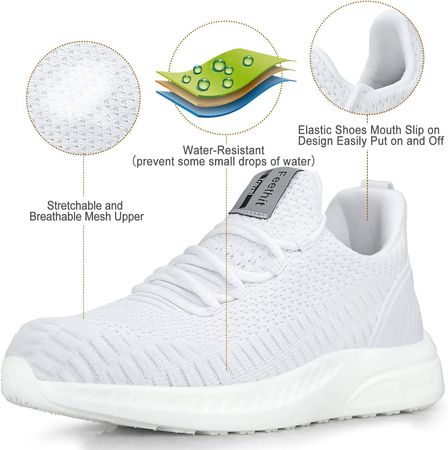 Feethit Women Tennis Running Shoes Walking Shoes Lightweight Casual Sneakers for Travel Gym Work Woman Waitress Nurse