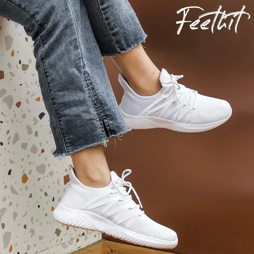 Feethit Womens Slip On Running Shoes Non Slip Walking Shoes Lightweight Gym Workout Shoes Breathable Fashion Sneakers