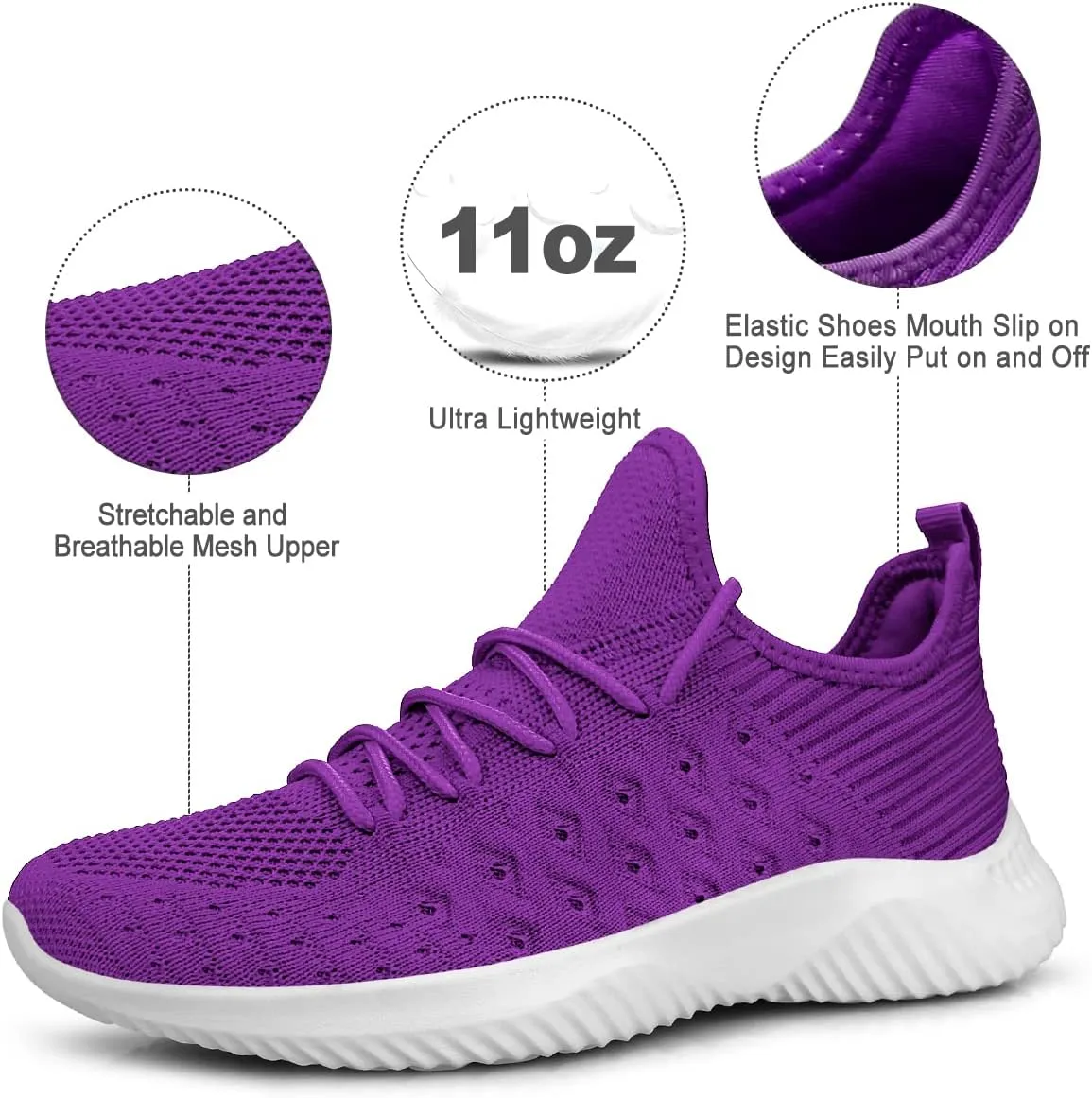 Feethit Womens Slip On Walking Shoes Non Slip Running Shoes Breathable Workout Shoes Lightweight Gym Sneakers