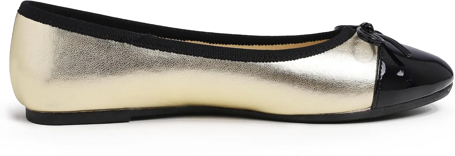 FEVERSOLE Women's Bow Tie Fashion Dress Slip On Shoes Round Toe Ballet Flat