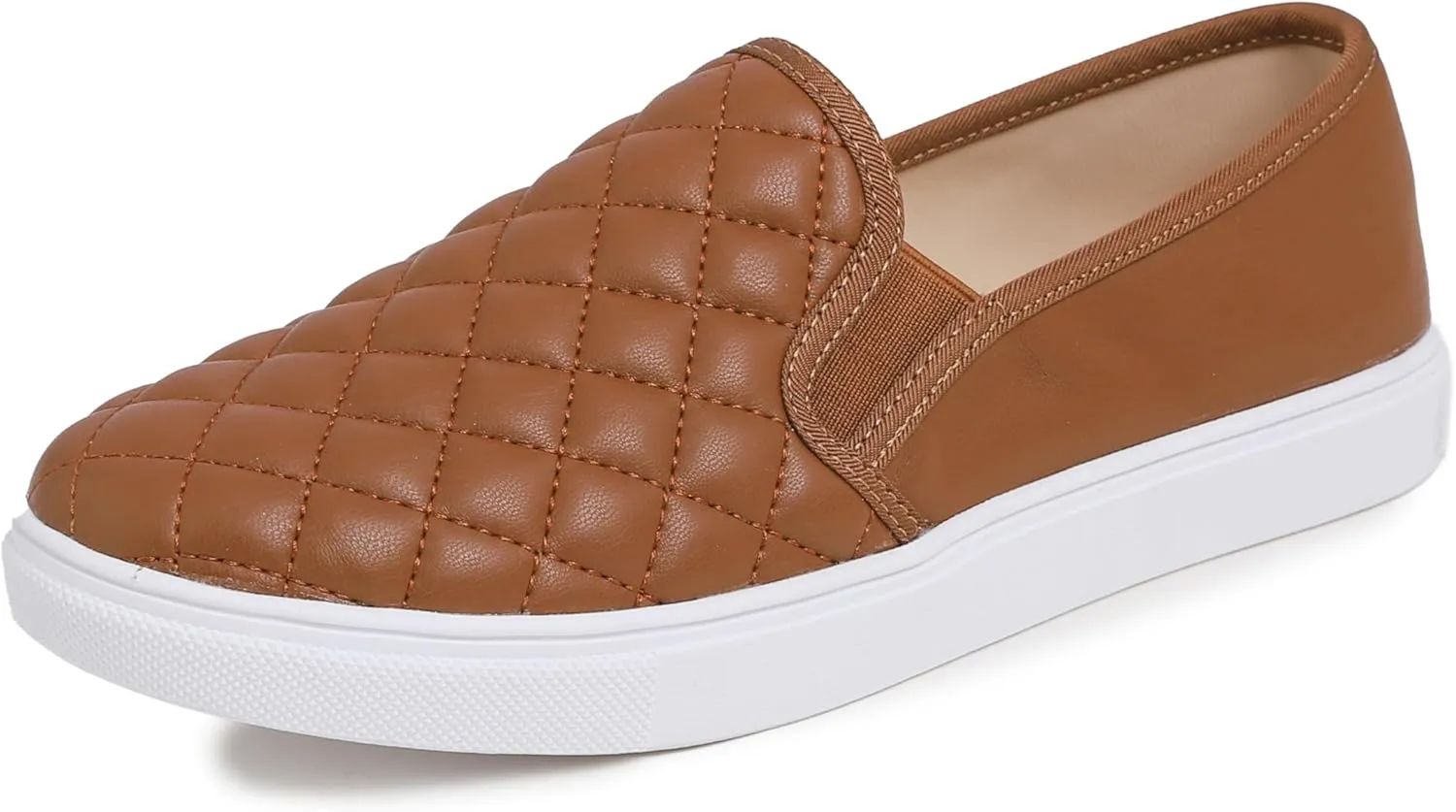 FEVERSOLE Women's Casual Slip On Sneaker Comfort Quilted Loafer Flats