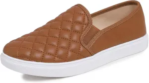 FEVERSOLE Women's Casual Slip On Sneaker Comfort Quilted Loafer Flats