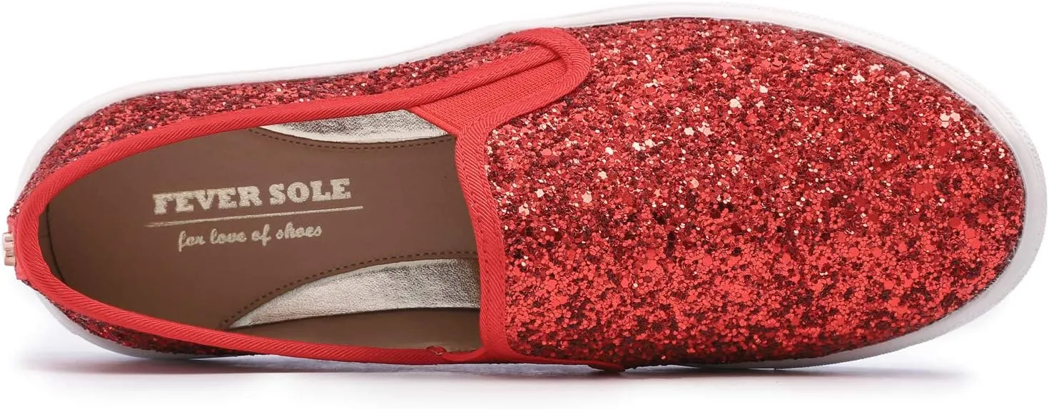 FEVERSOLE Women's Fashion Slip-On Sneaker Casual Flat Loafers