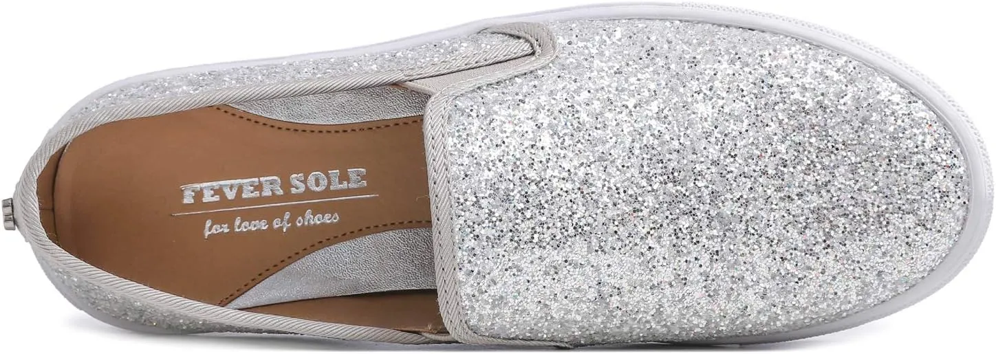 FEVERSOLE Women's Fashion Slip-On Sneaker Casual Flat Loafers