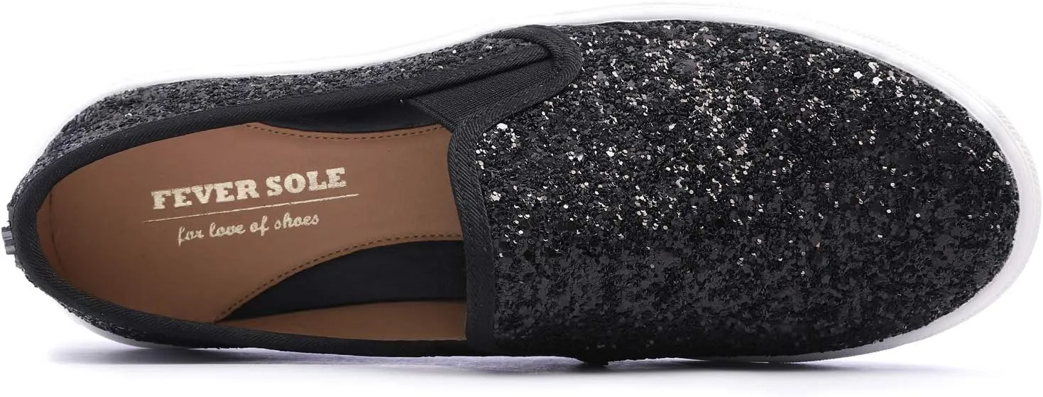 FEVERSOLE Women's Fashion Slip-On Sneaker Casual Flat Loafers