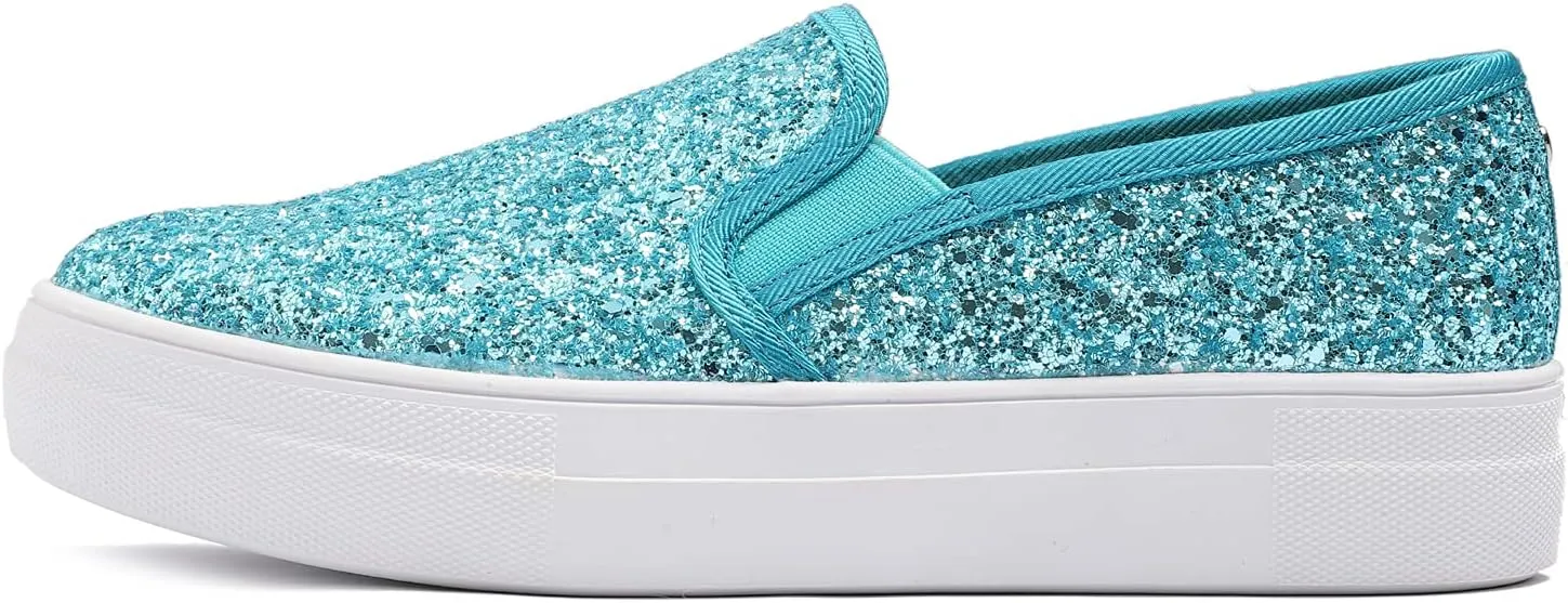 FEVERSOLE Women's Fashion Slip On Sneaker Casual Platform Loafers