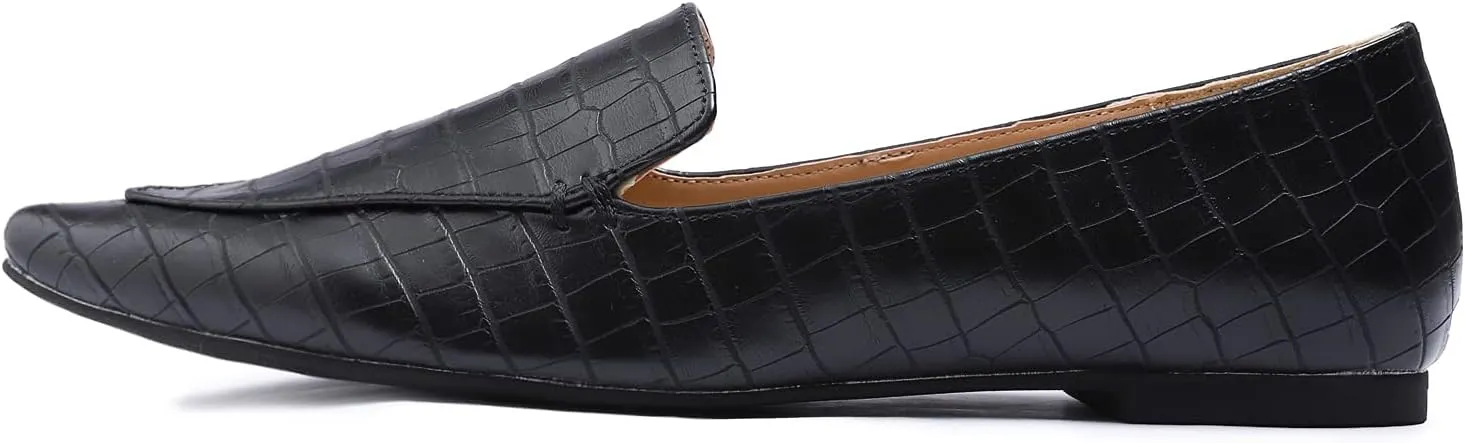 FEVERSOLE Women's Loafer Flat Pointed Fashion Slip On Comfort Driving Office Shoes