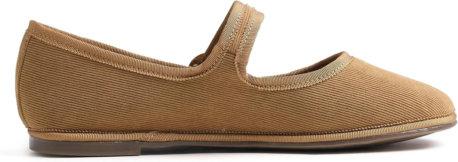 FEVERSOLE Women's Soft Breathable Mary Jane Memory Foam Cushioned Comfort Round Toe Metal Buckle Flats Walking Shoes