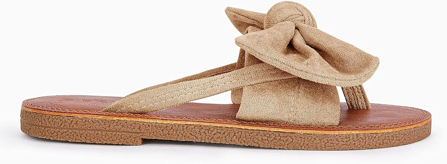 FISACE Womens Slip On Flip Flops Ring Toe Strappy Summer Gladiator Flat Sandals