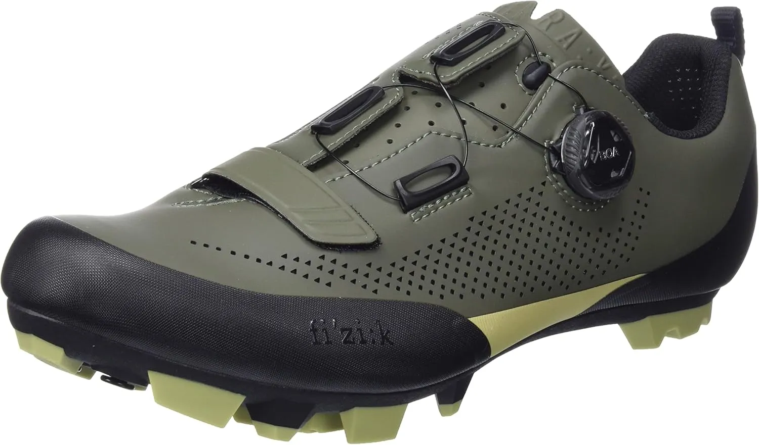 Fizik mens Platform Cycling Shoe, Military Green/Tangy Green, 9 US