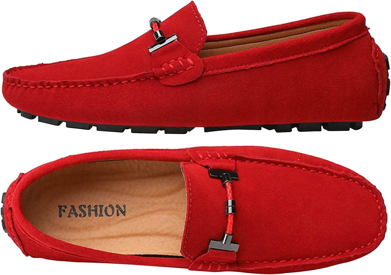 Flat Loafer for Men Suede Leather Slip-on Dress Driving Moccasins Casual Boat Shoes