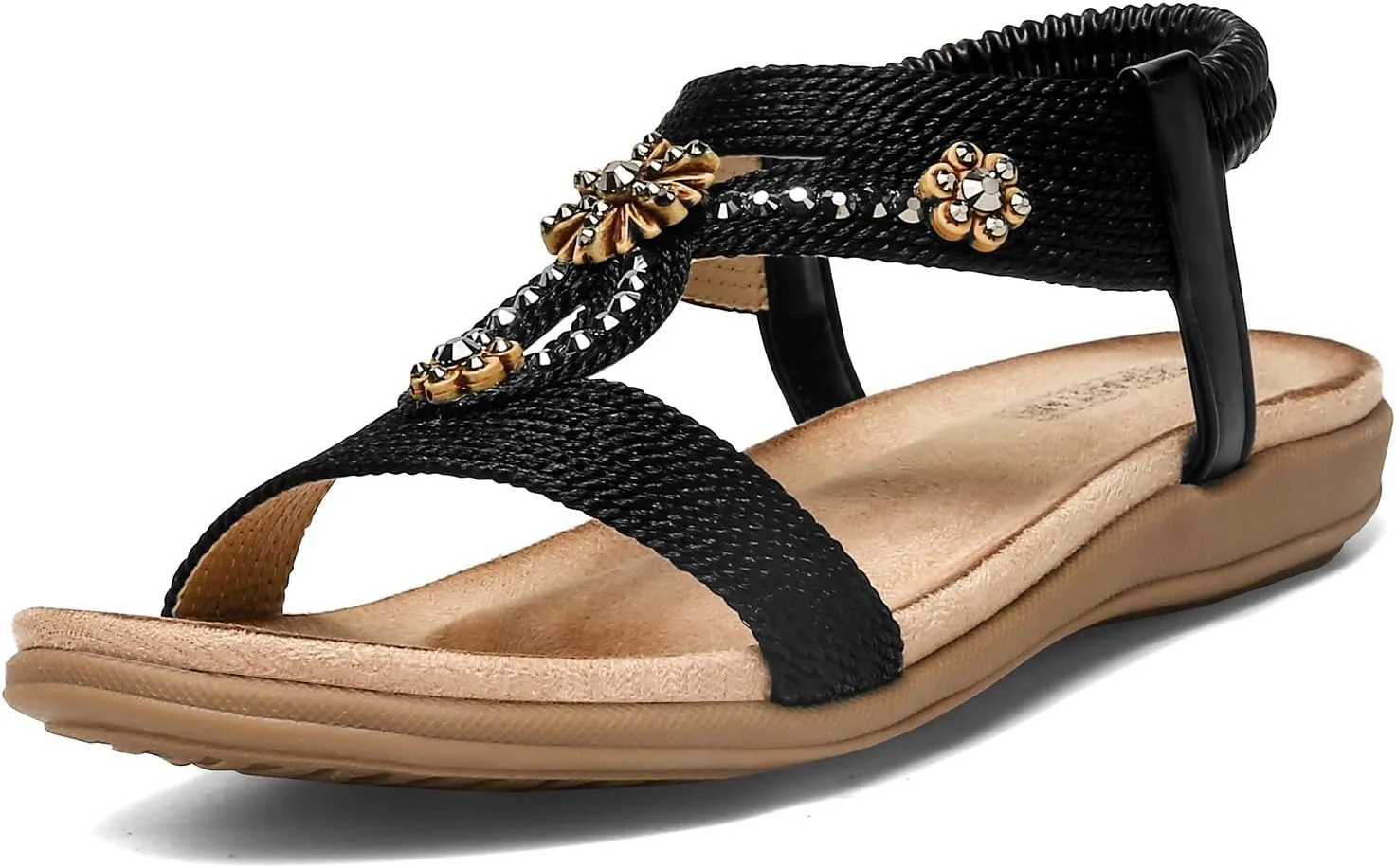 Flat Sandals for Women Dressy - Comfortable Walking Summer Slip on Womens Sandal