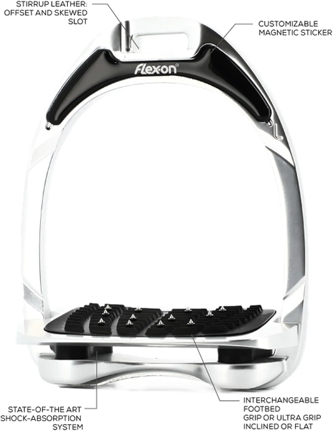 Flexon Flex On Aluminium Ultra Grip A21PUG2105 - Aluminium Flex On - Flat, Black