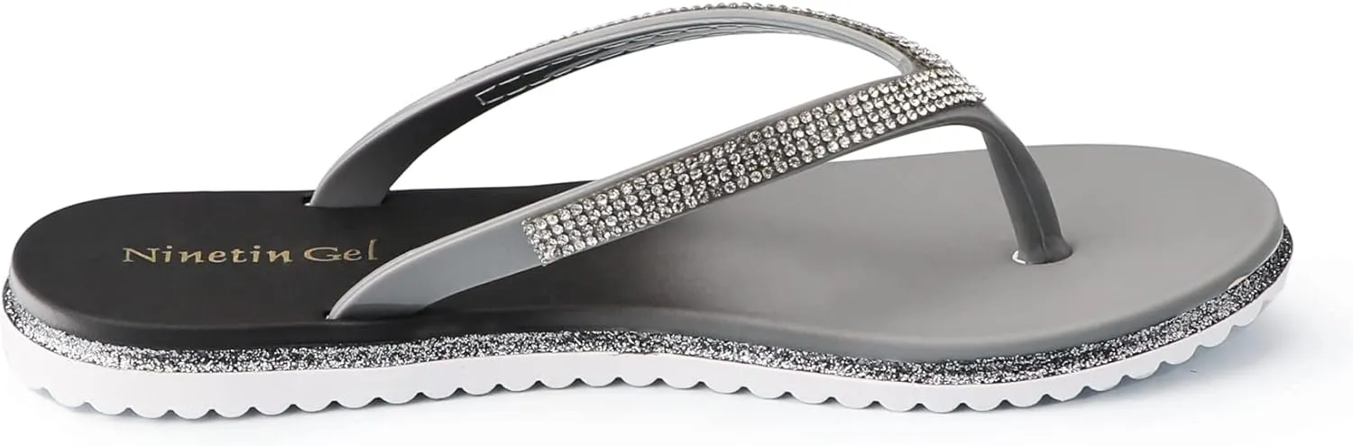 Flip Flops for Women.Comfortable Walking Flat Sandals.Beach Summer Casual Slide Sandals.Fashion Design for Indoor Outdoor