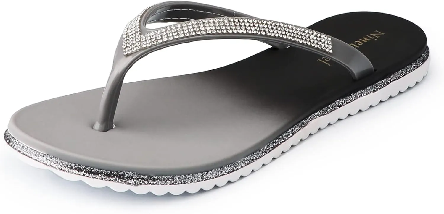 Flip Flops for Women.Comfortable Walking Flat Sandals.Beach Summer Casual Slide Sandals.Fashion Design for Indoor Outdoor