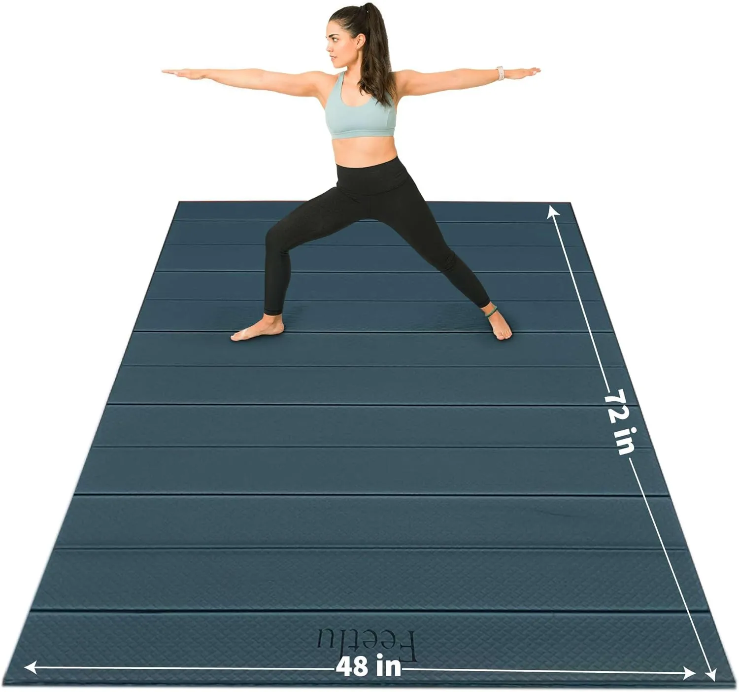 Foldable Wide & Large Yoga Mat – Cushioned, Compact & Easy to Store | 6mm & 8mm Thick | For Home, Gym, Travel, Yoga, Pilates & Floor Exercises
