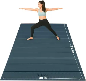 Foldable Wide & Large Yoga Mat – Cushioned, Compact & Easy to Store | 6mm & 8mm Thick | For Home, Gym, Travel, Yoga, Pilates & Floor Exercises