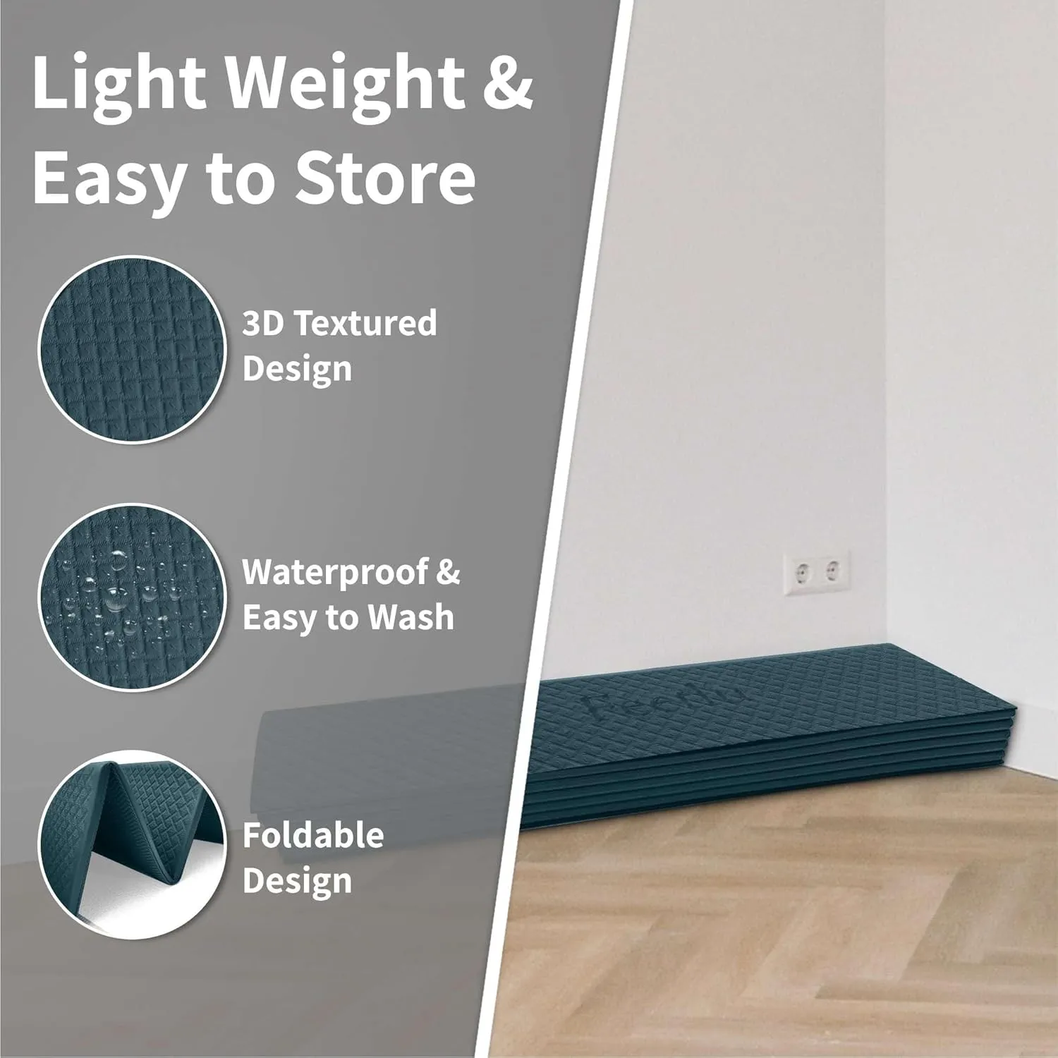 Foldable Wide & Large Yoga Mat – Cushioned, Compact & Easy to Store | 6mm & 8mm Thick | For Home, Gym, Travel, Yoga, Pilates & Floor Exercises