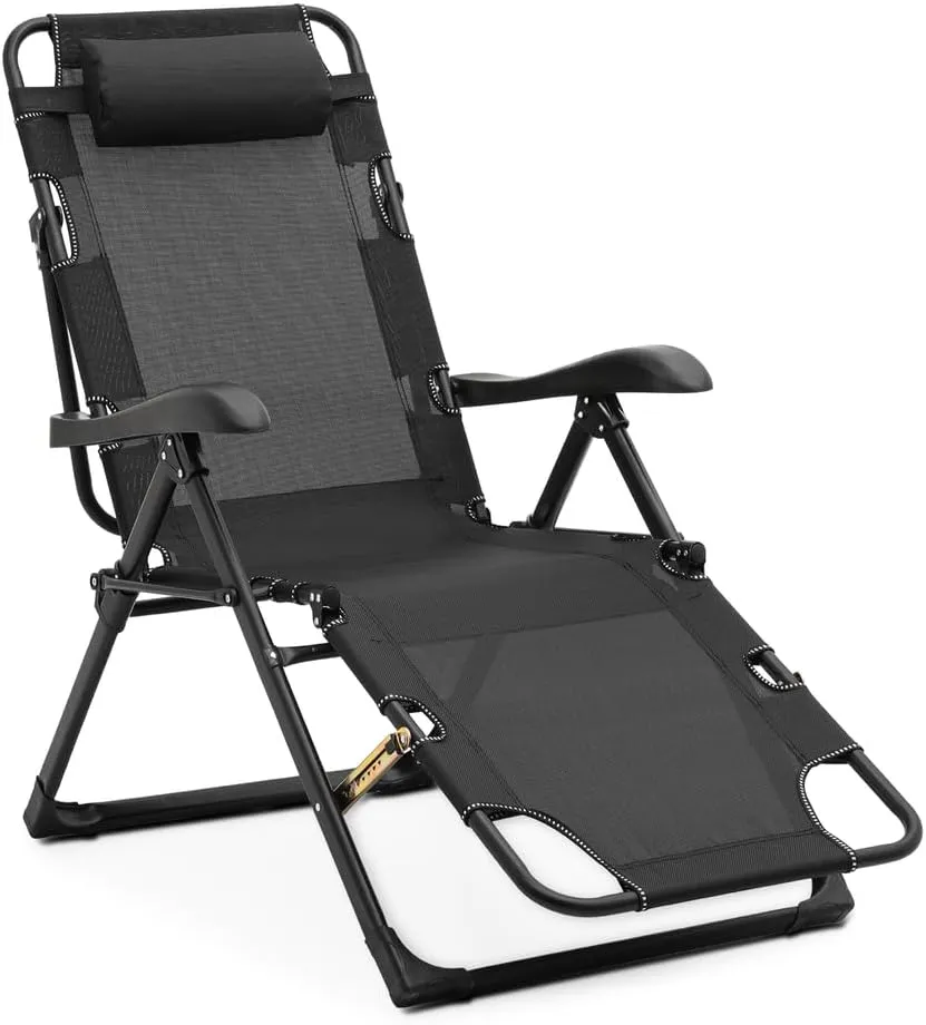 Foldable Zero Gravity Chair Adjustable Lounge Chair Reclining Chaise Camping Cot