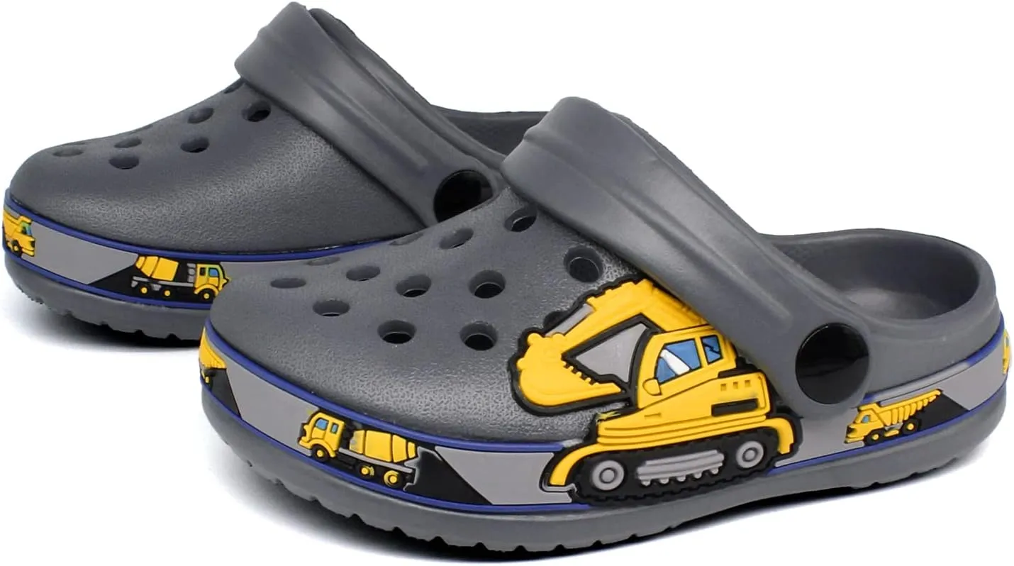 FolHaoth Little Kids Clogs Cute Cartoon Boys Girls Garden Clogs Toddlers Non-Slip Breathable Slides Sandals Children Lightweight Slip-on Beach Pool Shower Slippers