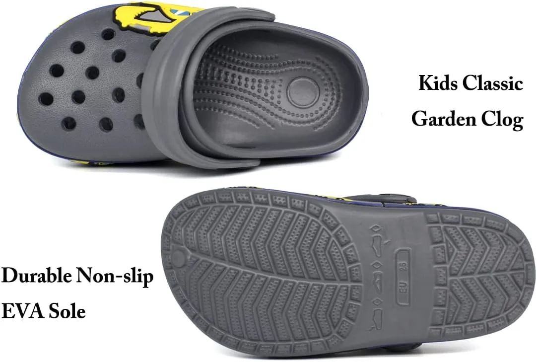 FolHaoth Little Kids Clogs Cute Cartoon Boys Girls Garden Clogs Toddlers Non-Slip Breathable Slides Sandals Children Lightweight Slip-on Beach Pool Shower Slippers