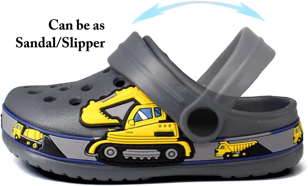 FolHaoth Little Kids Clogs Cute Cartoon Boys Girls Garden Clogs Toddlers Non-Slip Breathable Slides Sandals Children Lightweight Slip-on Beach Pool Shower Slippers