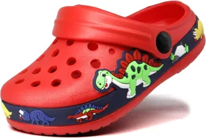 FolHaoth Little Kids Clogs Cute Cartoon Boys Girls Garden Clogs Toddlers Non-Slip Breathable Slides Sandals Children Lightweight Slip-on Beach Pool Shower Slippers