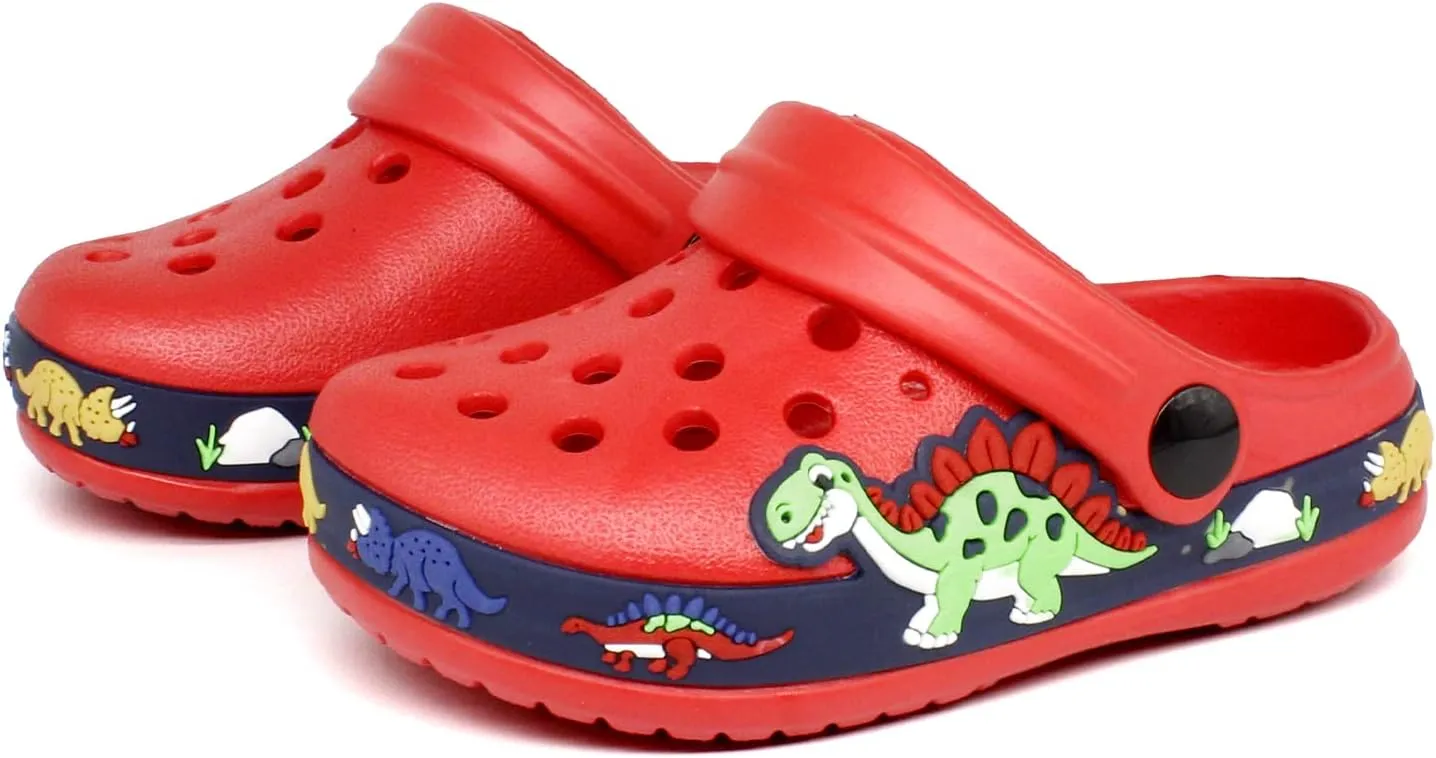 FolHaoth Little Kids Clogs Cute Cartoon Boys Girls Garden Clogs Toddlers Non-Slip Breathable Slides Sandals Children Lightweight Slip-on Beach Pool Shower Slippers