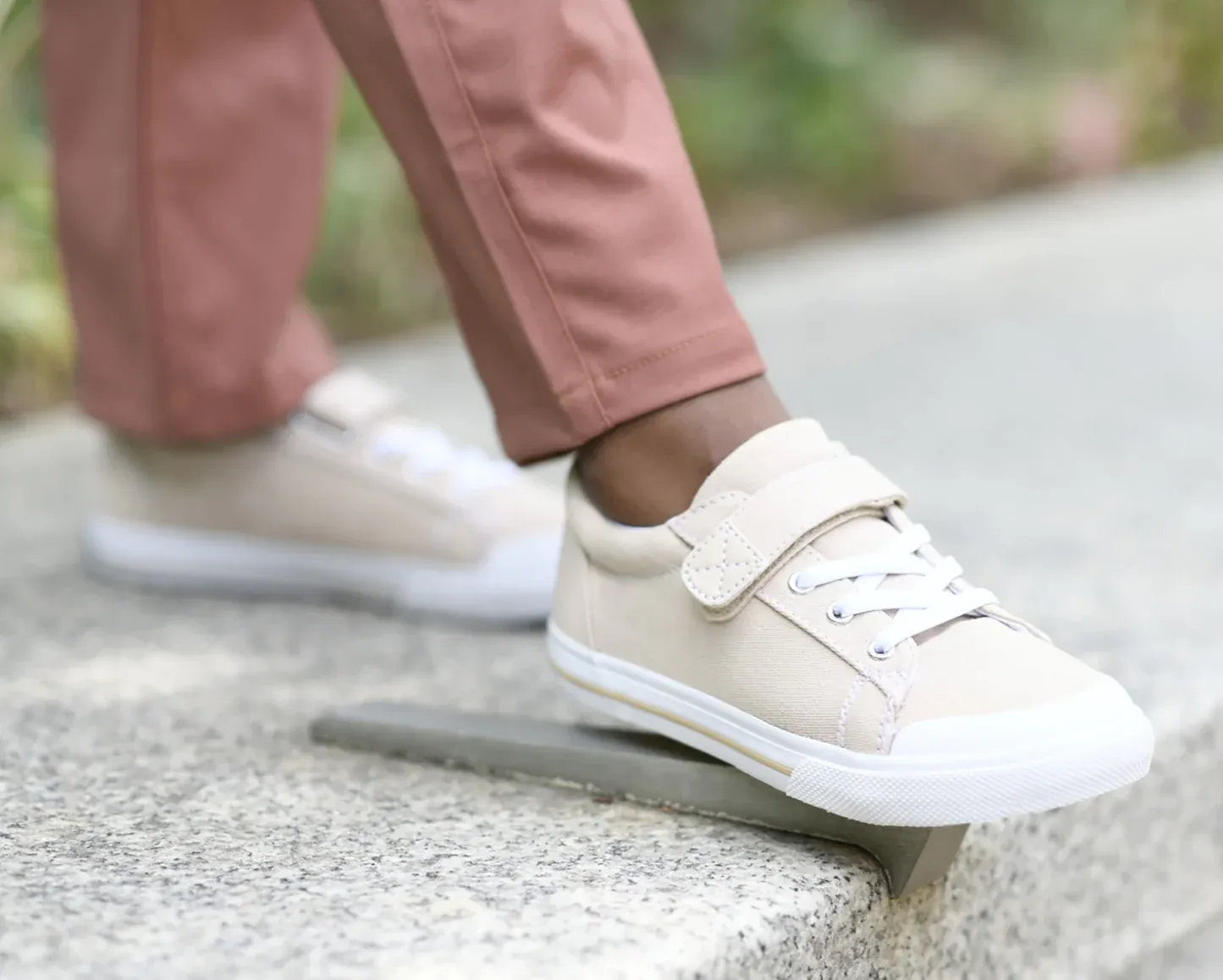 Footmates Jordan Velcro Sneaker- Stone