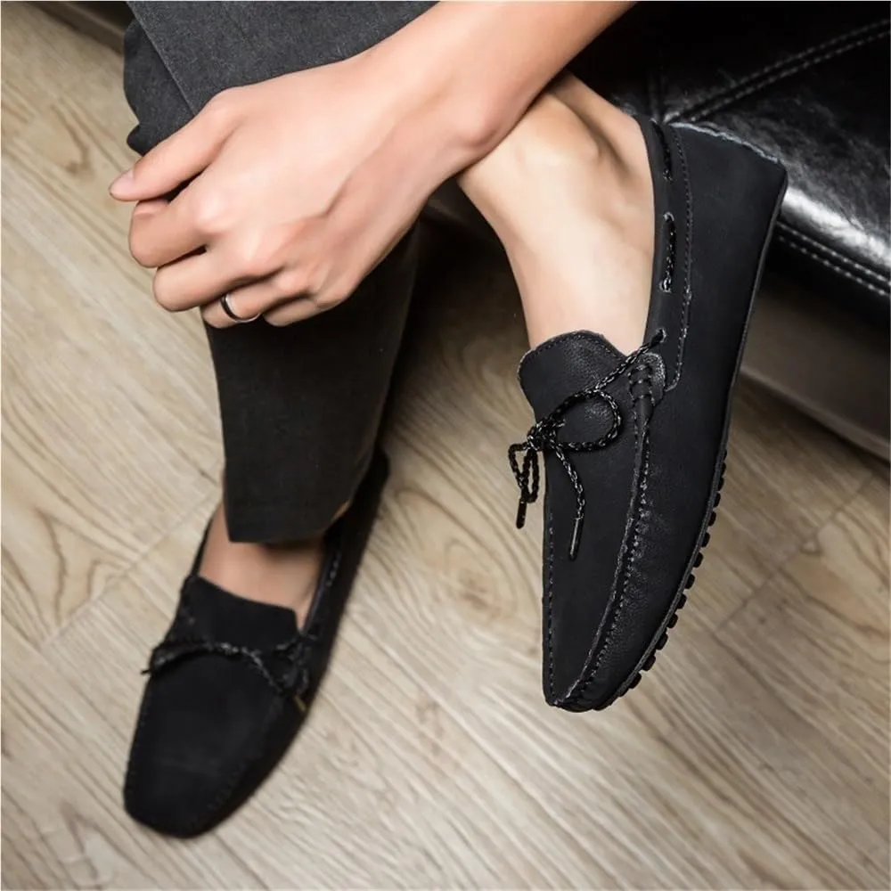 for Men Loafers Shoes Square Toe Faux Leather Driving Moccasins Boat Shoes Flexible Anti-Slip Lightweight Prom Wedding Slip On