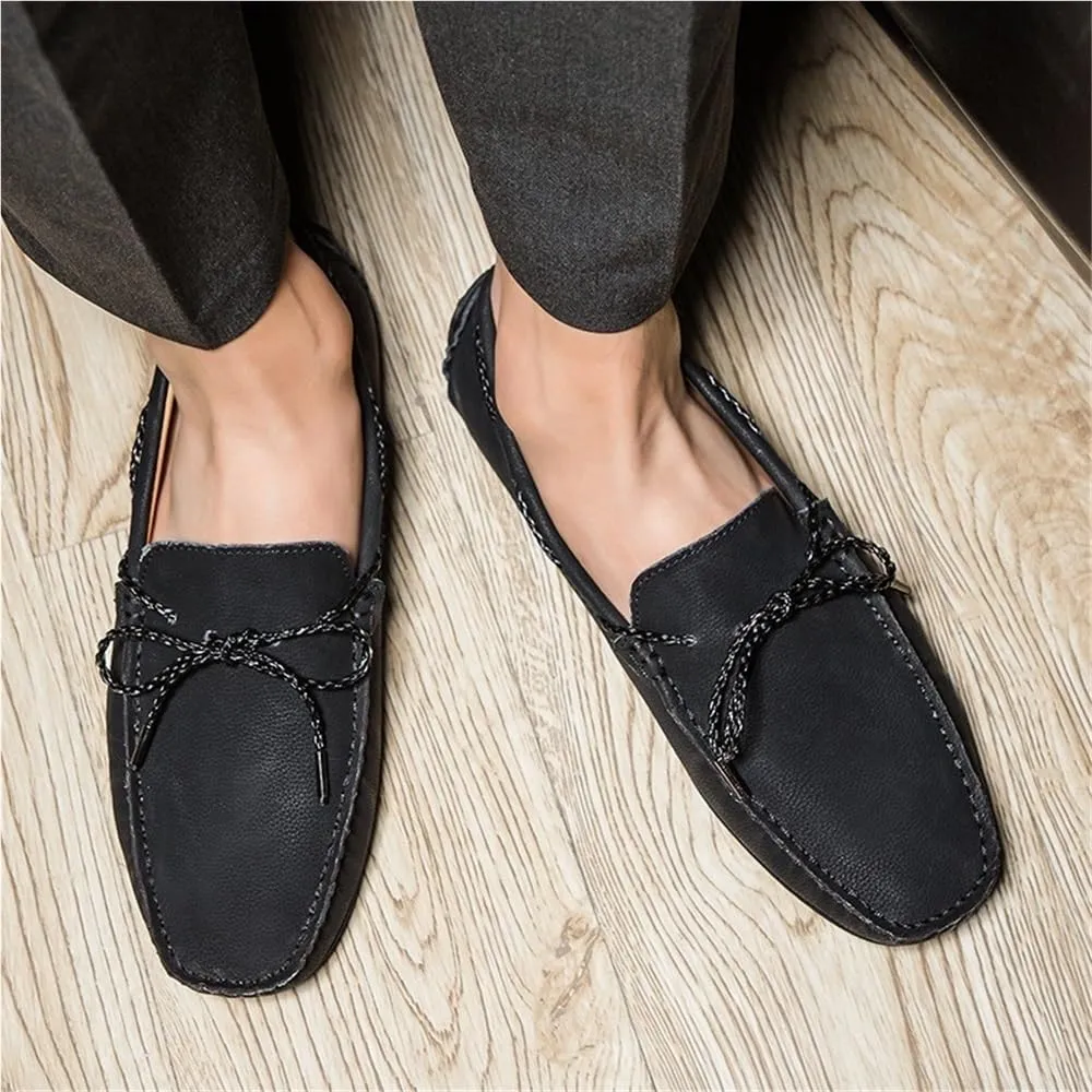 for Men Loafers Shoes Square Toe Faux Leather Driving Moccasins Boat Shoes Flexible Anti-Slip Lightweight Prom Wedding Slip On