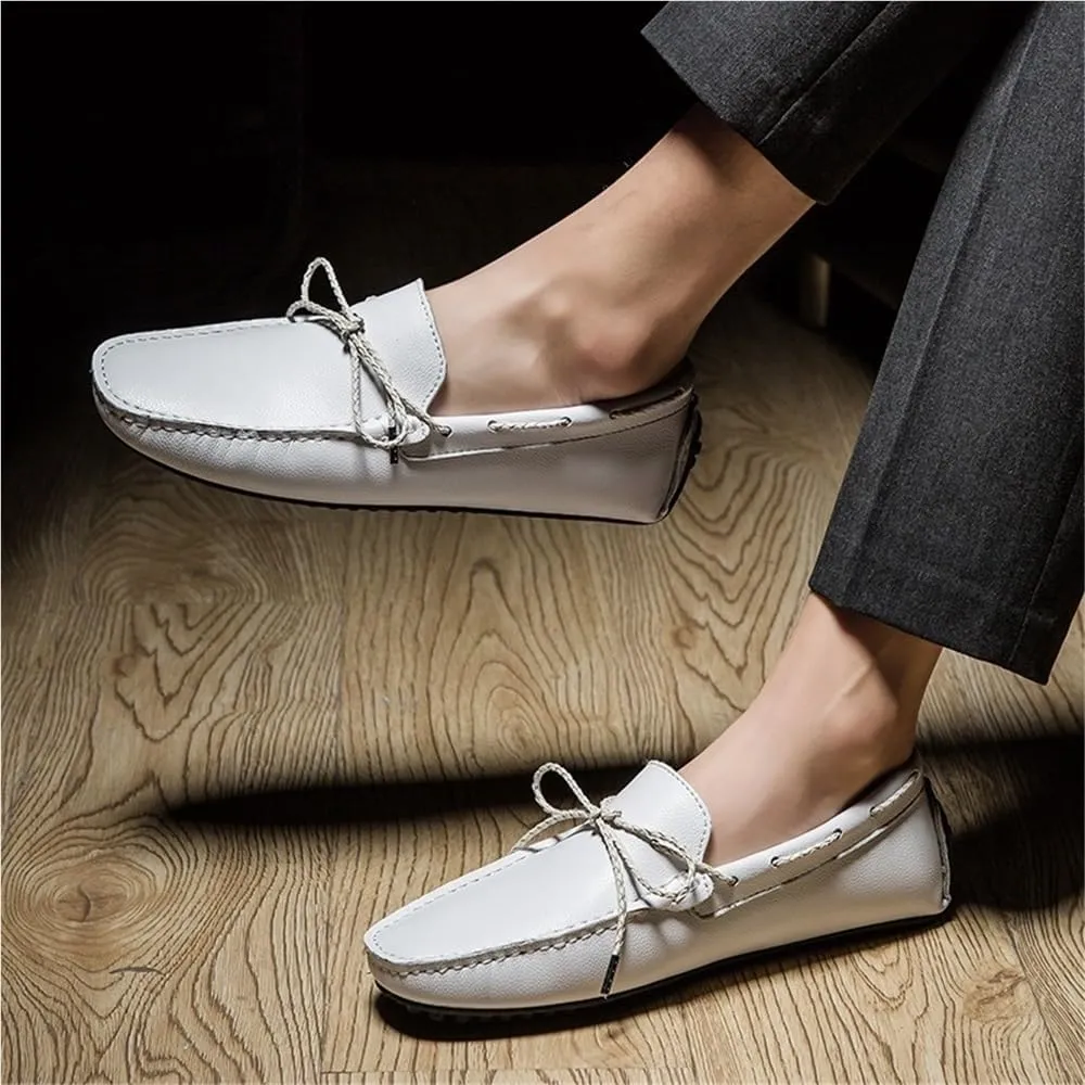 for Men Loafers Shoes Square Toe Faux Leather Driving Moccasins Boat Shoes Flexible Anti-Slip Lightweight Prom Wedding Slip On
