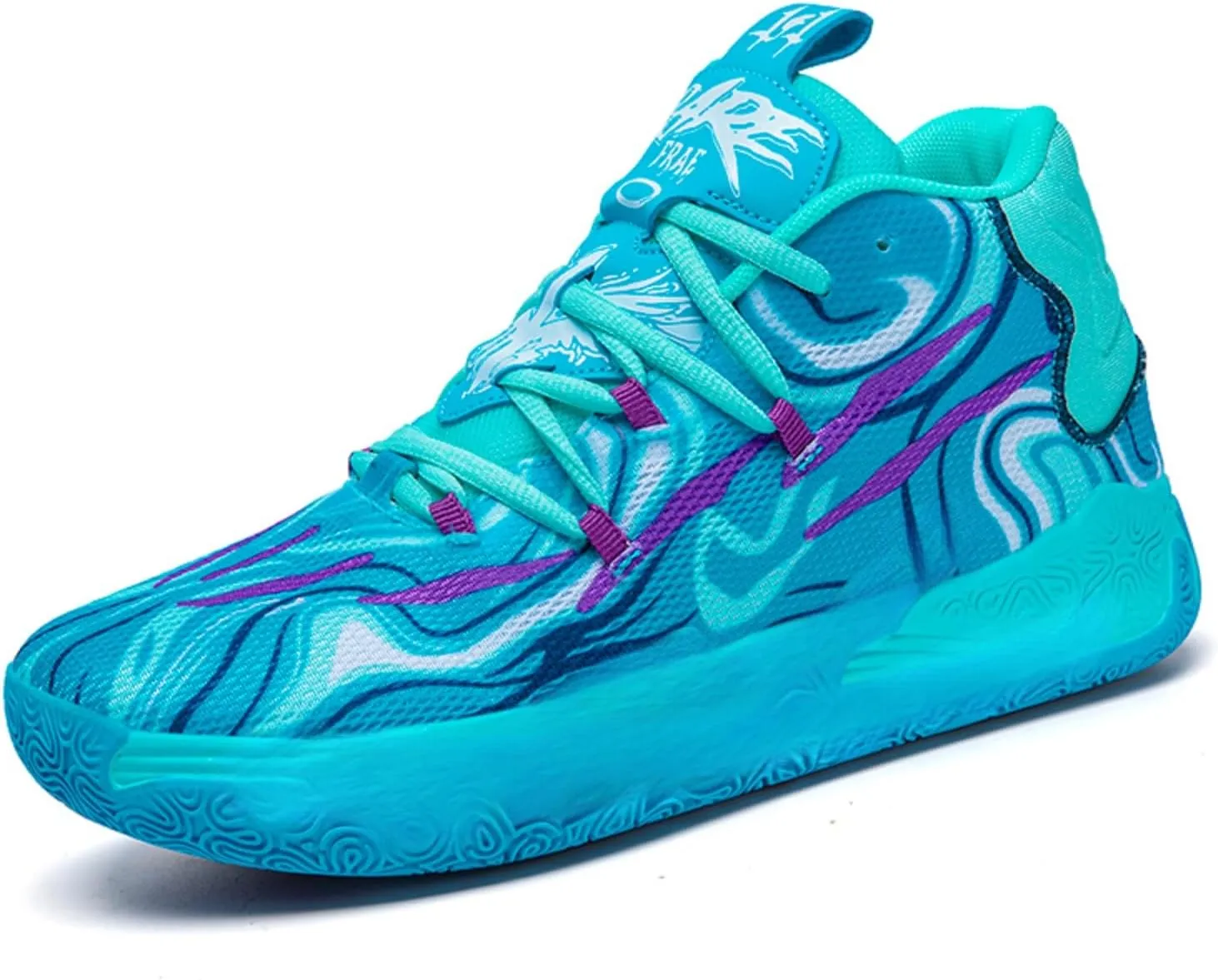 FOTN Womens Multicolour Lace Up Fashion Sneaker High-Top Casual Breathable Sports Athletic Walking Running Basketball Shoes