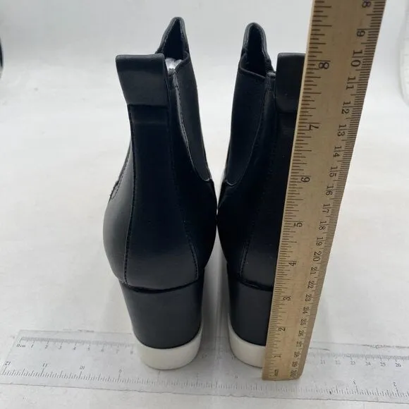 FOWT Women Wedge Sneaker Chelsea Boots Wide Width Ankle Boot Black Boots Shoes