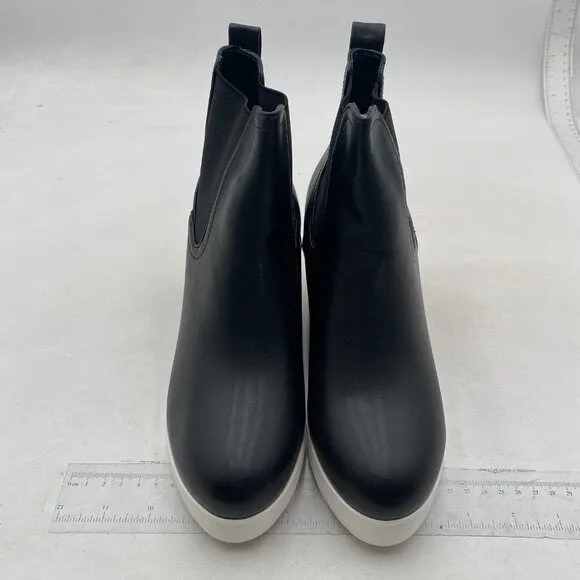 FOWT Women Wedge Sneaker Chelsea Boots Wide Width Ankle Boot Black Boots Shoes