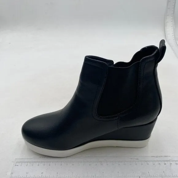 FOWT Women Wedge Sneaker Chelsea Boots Wide Width Ankle Boot Black Boots Shoes