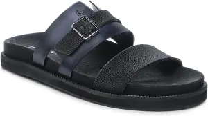 FRANCO CUADRA | Men's Sandal in Premium Black Stingray Leather with Adjustable Buckle 4M7MTTS