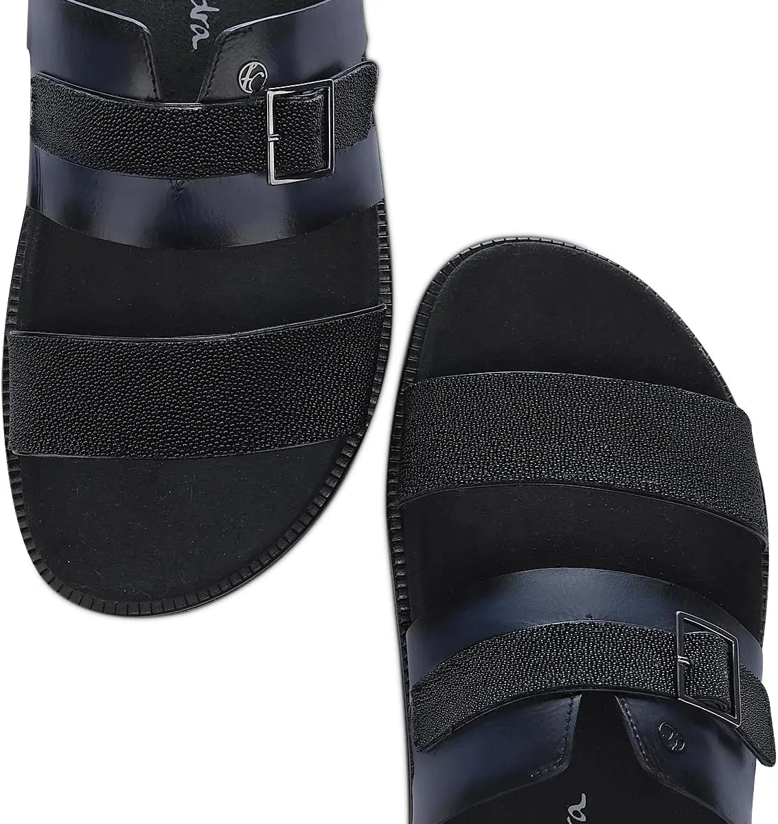 FRANCO CUADRA | Men's Sandal in Premium Black Stingray Leather with Adjustable Buckle 4M7MTTS