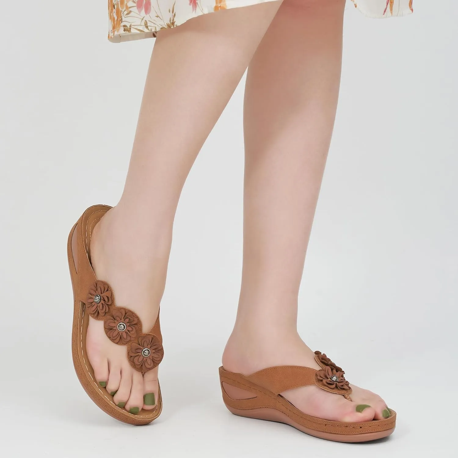 FUDYNMALC Sandals for Women Wedge Shoes: Summer Womens Platform Flip Flops Comfortable Casual Dressy Wedges Sandal