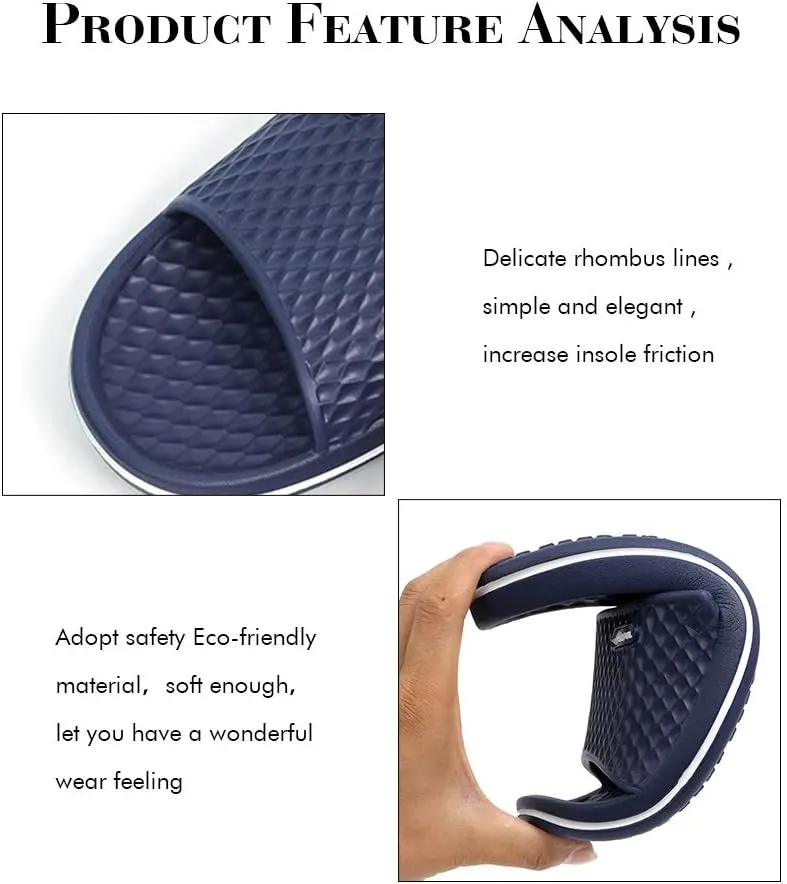 FUNKYMONKEY Mens Bathroom Shower Slippers Indoor Home Beach Non Slip Sandal