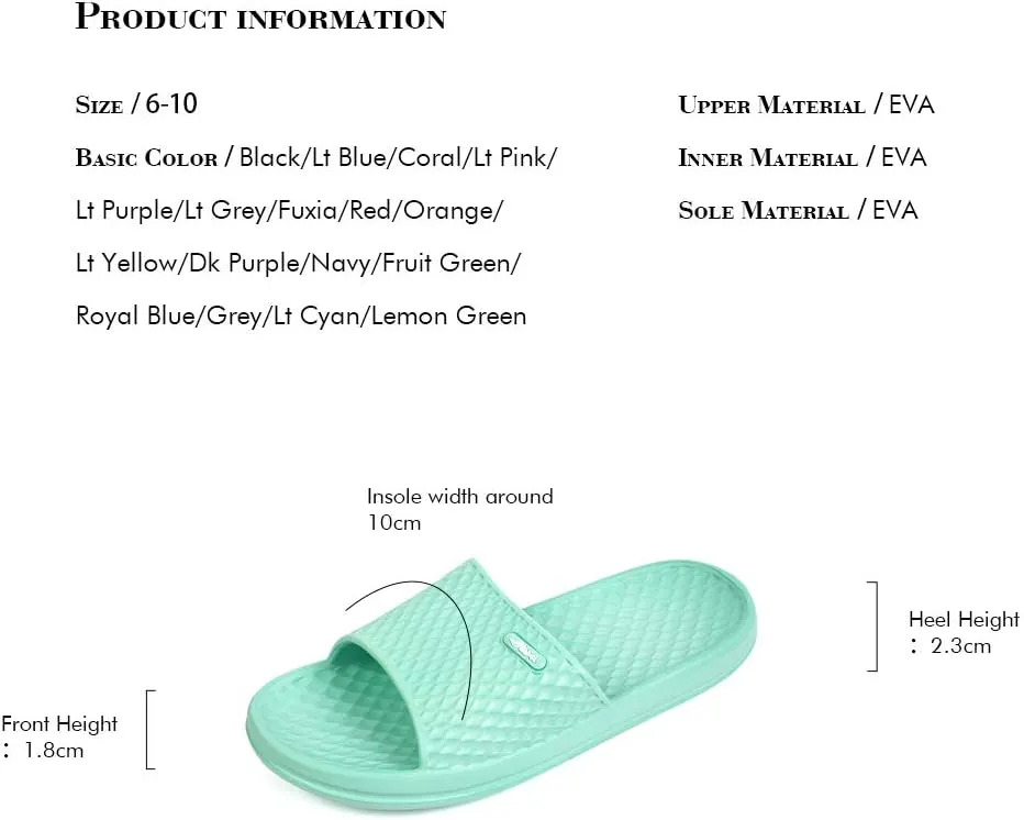 FUNKYMONKEY Womens Bathroom Shower Slippers Indoor Home Beach Non Slip Sandal