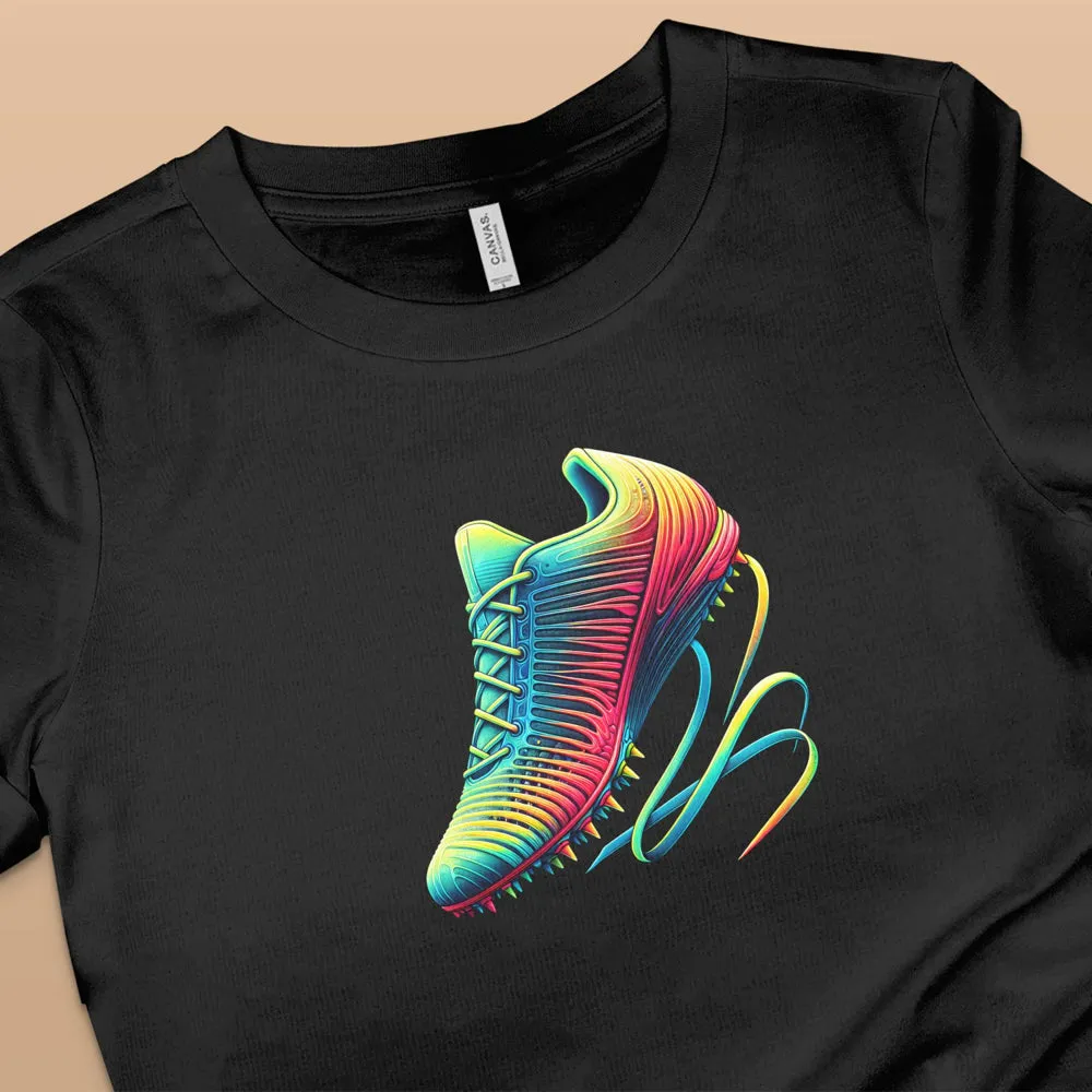 Futuristic Running Illustration, Rainbow Running Shoe