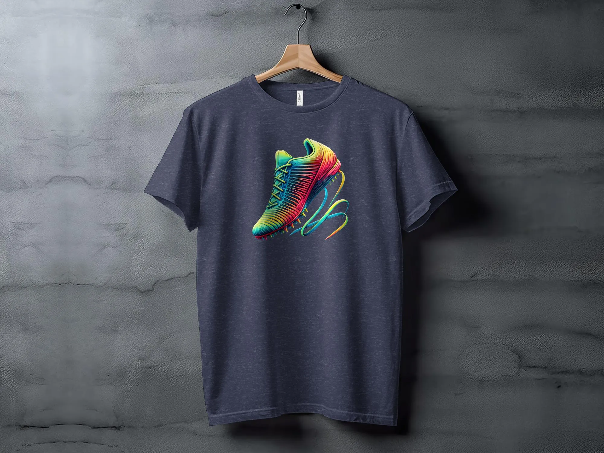 Futuristic Running Illustration, Rainbow Running Shoe