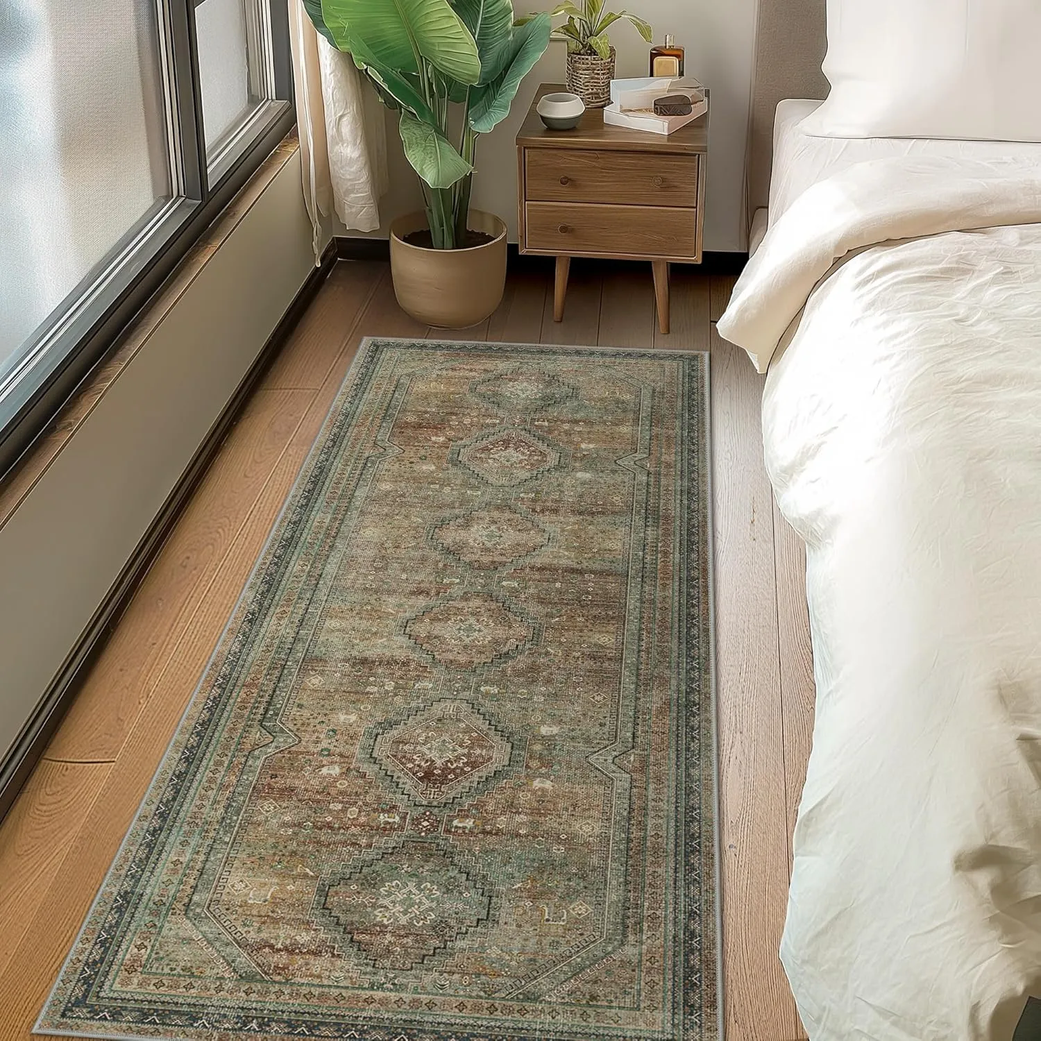 GENIMO Runner Rug 2x7, Machine Washable Hallway Runner Rugs, Non Slip Low Pile Lightweight Carpet at for Living Room, Entryway, Bedroom, Kitchen and Passage
