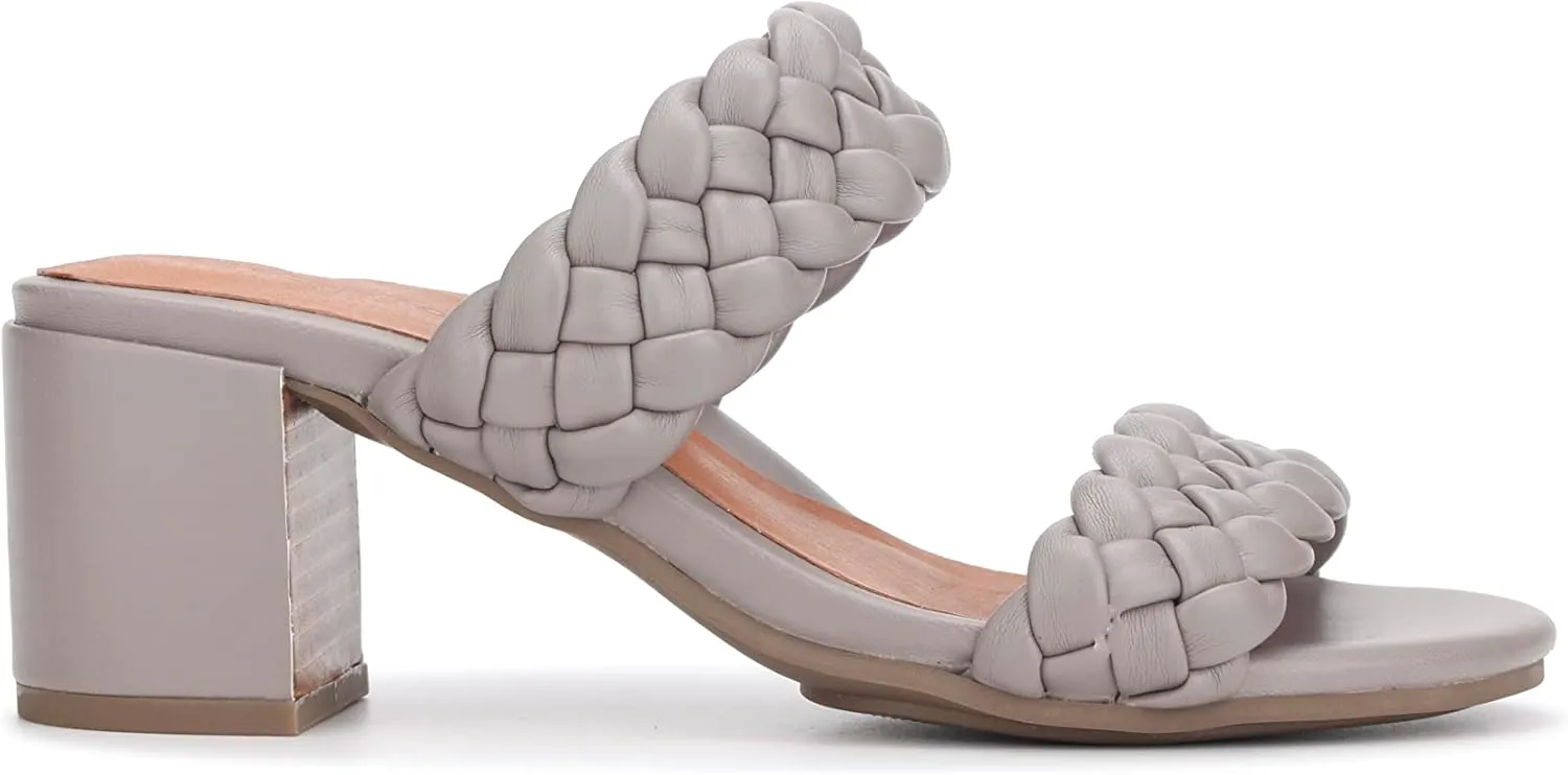 Gentle Souls by Kenneth Cole Women's Charlene Two Braid Heeled Sandal