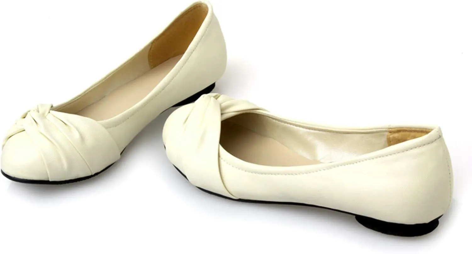 Gicoiz Round Toe Flats Womens Slip On Work Dolly Shoes