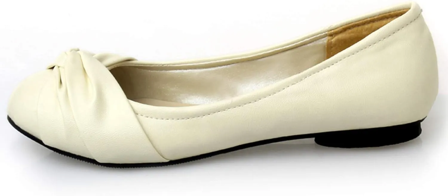 Gicoiz Round Toe Flats Womens Slip On Work Dolly Shoes